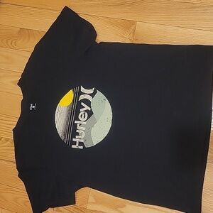 Hurley Black Tee with Yellow and Gray Graphic